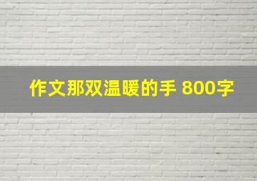 作文那双温暖的手 800字